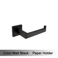 Matt Black Bathroom Hardware Set Kit Accessories Wall Shelf Towel Bar Rack Rail Robe Hanger Toilet Brush Roll Paper Holder Dish