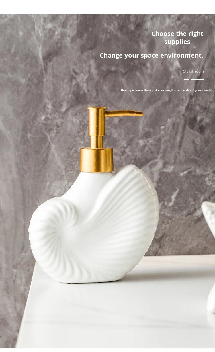 Minimalist Nordic Style Ceramic Dispensing Bottle for Hand Soap Shower Gel or Shampoo Hotel Bathroom Set Supplies