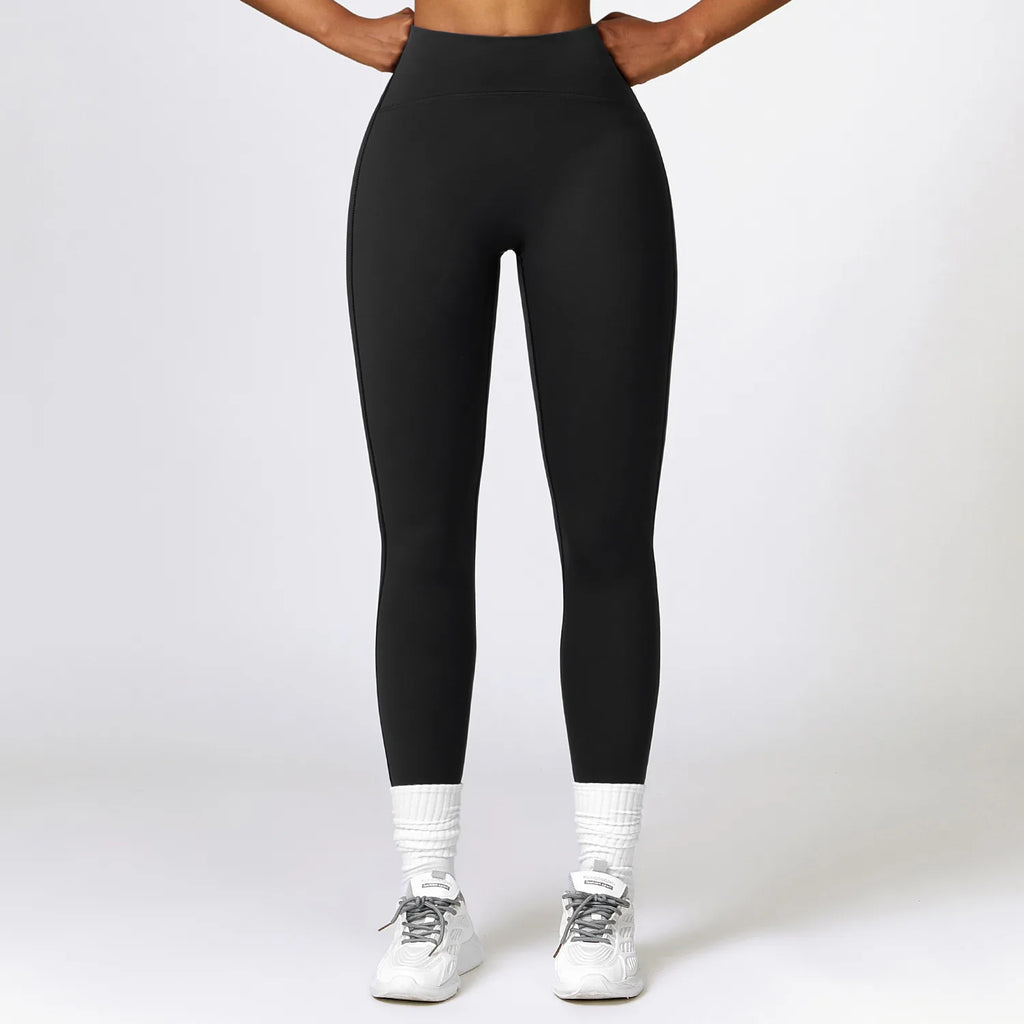 Eco-friendly Recycled Tummy Tuck High Waisted Yoga Pants Nude Lift Buttocks Fitness Pants Running Tight Sweatpants 8359