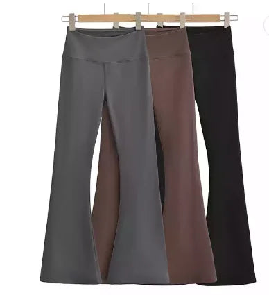High Wide Waistband Warm Fleece Fully Stretchy Soft Flare Legging Pants Women's Yoga  Sweat Pant