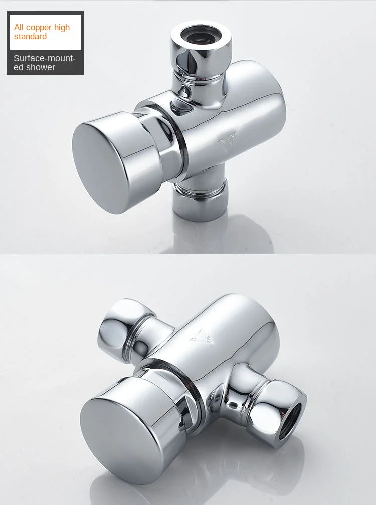 Swimming Pool Bathroom Concealed Single-cold Delayed Shower Tap Outdoor Beach Surface-mounted Push-button Delayed Shower Switch