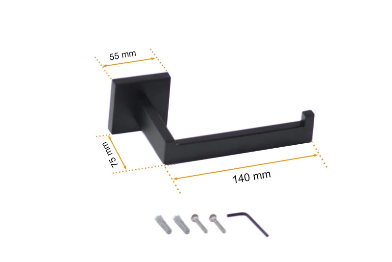 Matt Black Bathroom Hardware Set Kit Accessories Wall Shelf Towel Bar Rack Rail Robe Hanger Toilet Brush Roll Paper Holder Dish