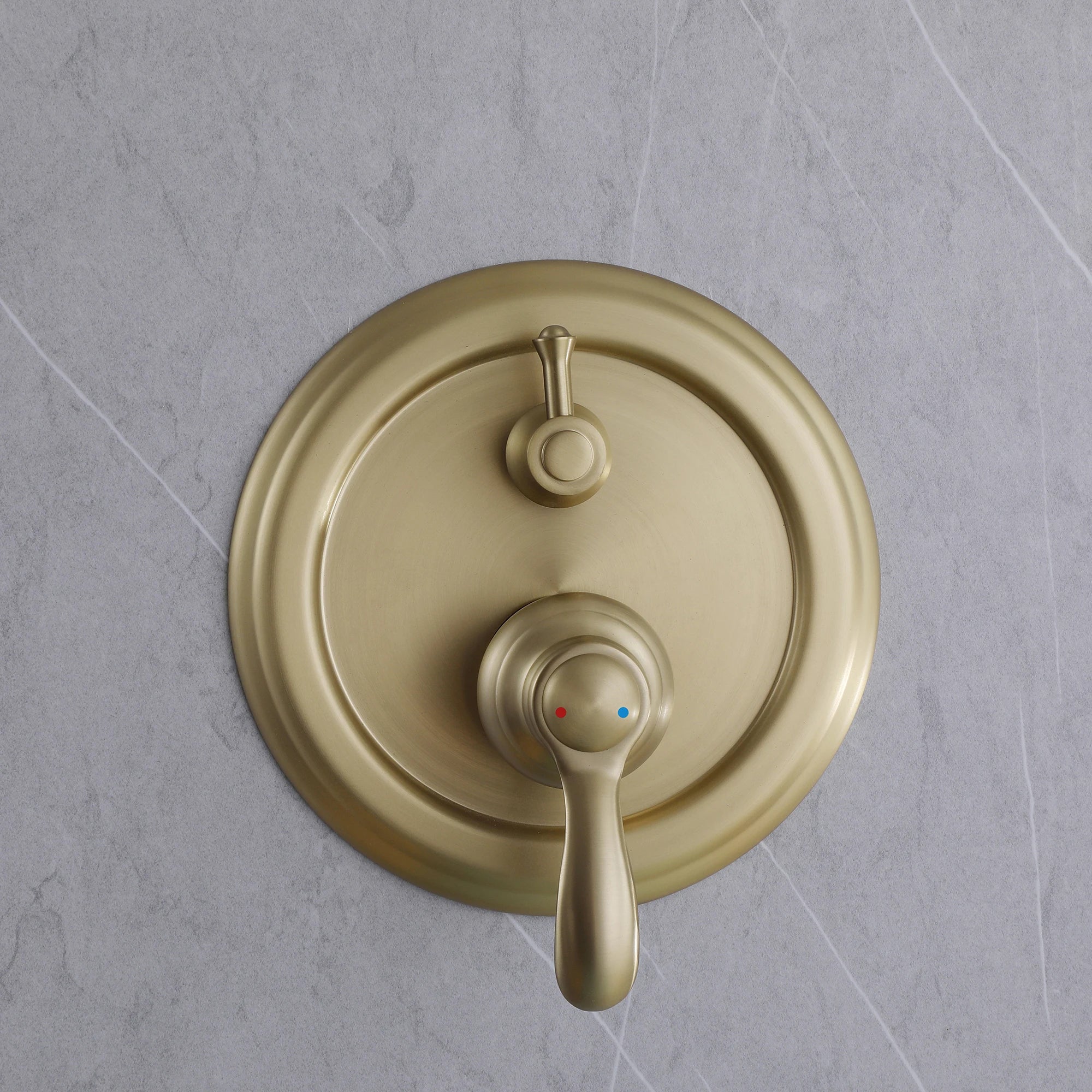 Homein Brushed Gold Double Handle 2-Function Brass Concealed Shower Set, CUPC Certified Pressure Balance Shower System