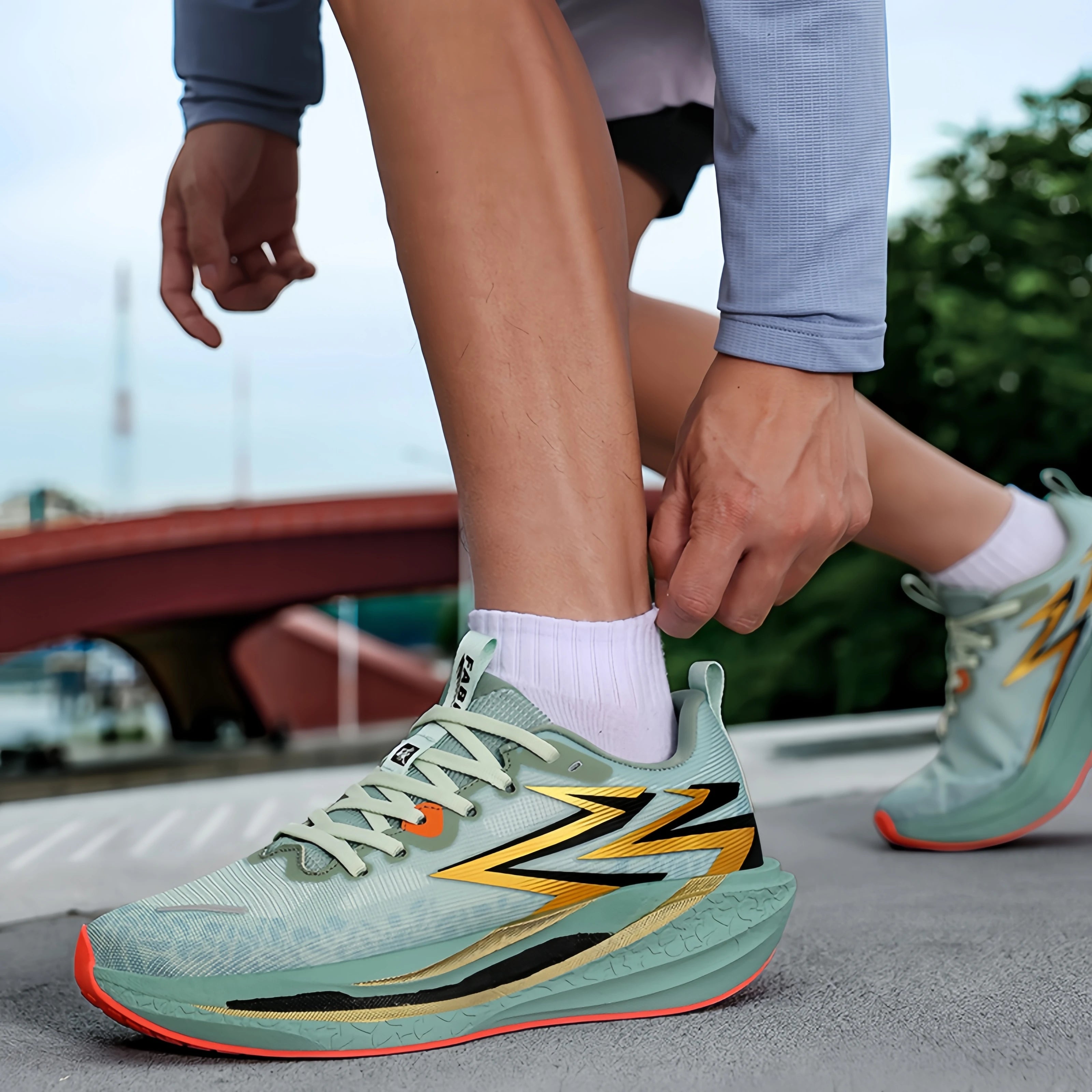 Greatshos Men's High-quality Hot Selling Professional Marathon Running Comfortable Running Shoes Fashionable Orange Sports Shoes