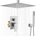Concealed Thermostatic Shower System, Minimalist Wall Mounted Rainfall Shower Set with Mixer Tap, Brass Rain Shower Faucet