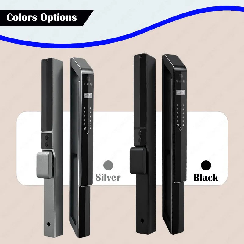 Wifi Tuya Fingerprint Smart Digital Glass Aluminum Sliding Door Lock Biometric 3d Face Recognition App Serrure Intelligent