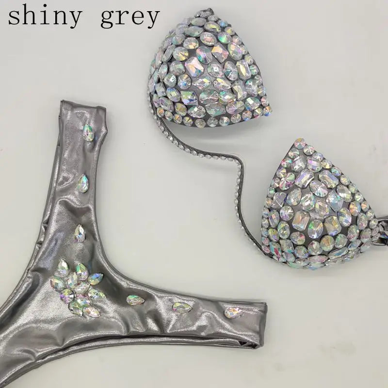 2020 10colors diamond bikini crystal bikini swimwear plus  sizes bikini rhinestone bikini swimsuit sexy  beachwear biquini