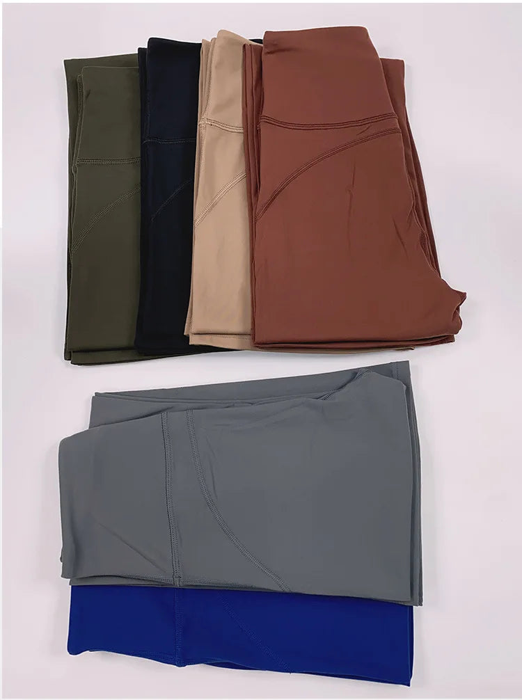 Solid Flared Yoga Sports Fitness Pants Spandex/Nylon High Waist Elastic Slimming Wide Leg Full Length Tummy Control Hip Lifting