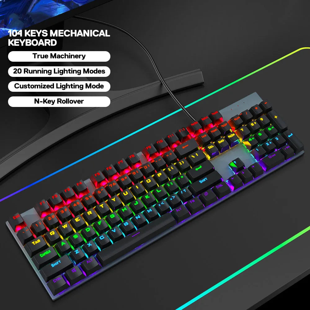 USB Wired RGB Mechanical Keyboard Gaming Spanish Teclado Mechanico Espanol Para PC New Clavier Gamee Gamers Claviers De Jeu