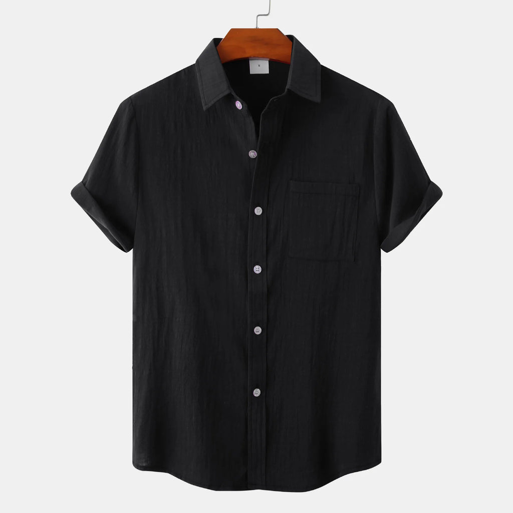2026 New Men Summer Lightweight Short Sleeve Button Down Shirts Breathable Outdoor Travel Casual Beach Daily Male Tops Hot Sale