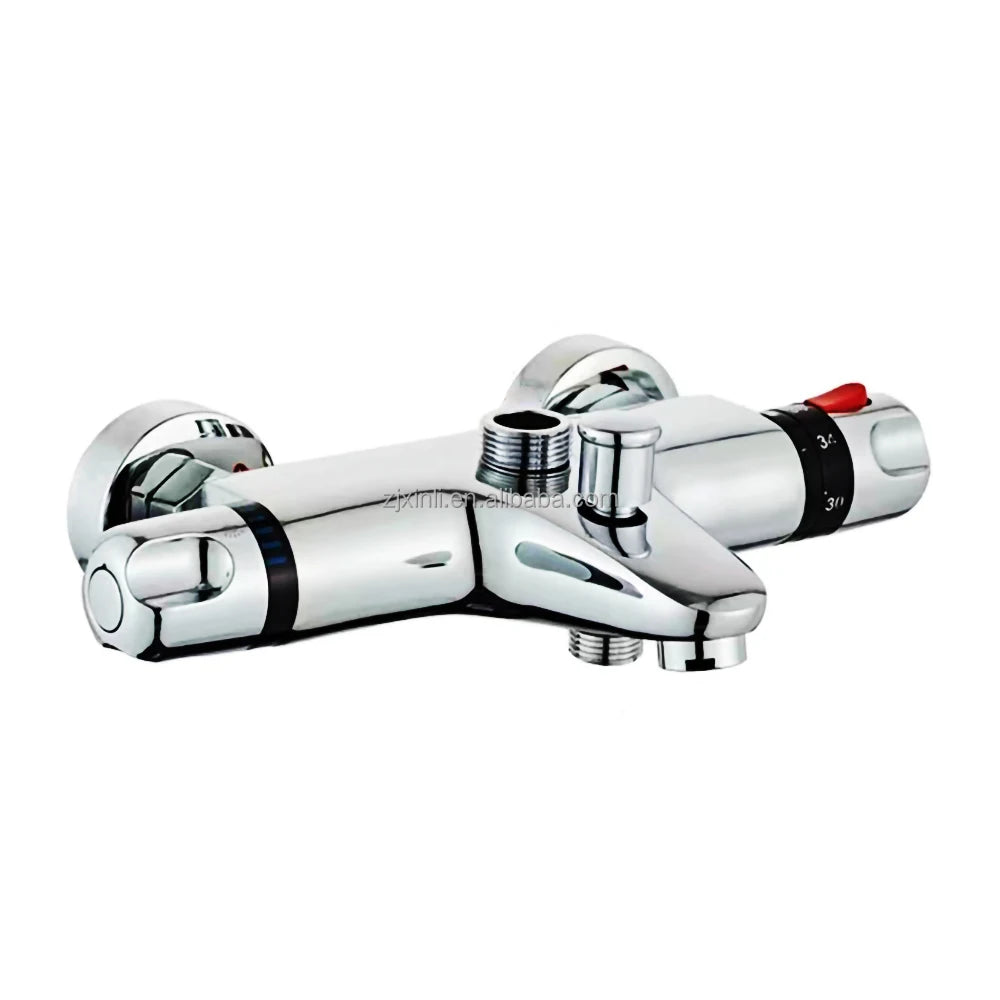 X8902T2BSCR Wall Mounted Chrome Finish Brass Material of Luxury Thermostat Bath Mixer
