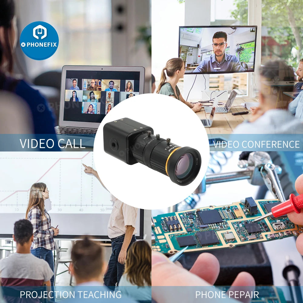 Full HD 1080P 60FPS 2.0MP Industry Video Live HDMI Camera 5-50MM CCTV Lens for Online Teaching Conference Live Video Streaming