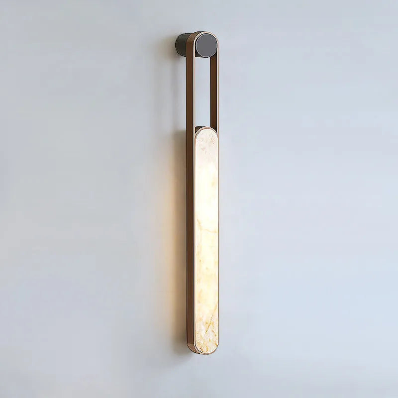 New Lightweight Luxury Marble Wall Lamp with LED 220V Metal Frame White Shade 2-Year Warranty for Living Room