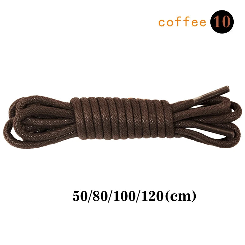 1Pair Round Shoelaces Polyester Solid Classic Shoelace Casual Sports Boots Shoe Laces Strings 50cm,80cm,100cm,120cm 11 Color