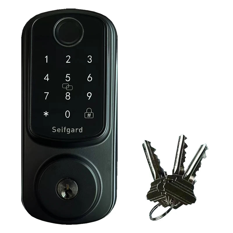 Smart Door Lock for Wood/Steel/Aluminum Doors Zinc Alloy 35-55mm Thickness with Password/Card/WiFi/ Unlock