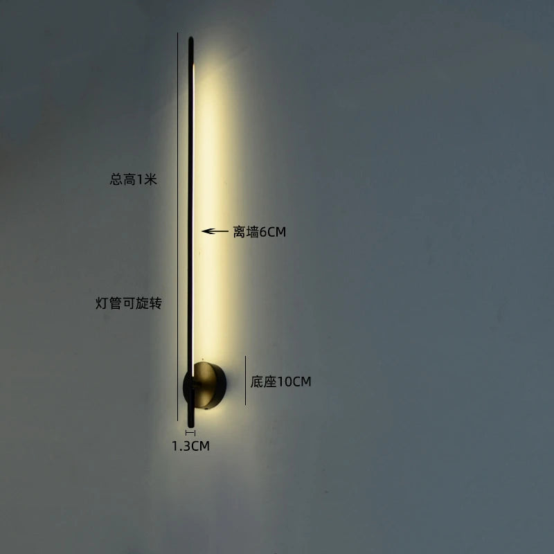 Modern Simple Line Wall Lamps Nordic Living Room Luxury Wall Decor Led Wall Light Creative Aisle Rotating Lam Wall Sconce Lights