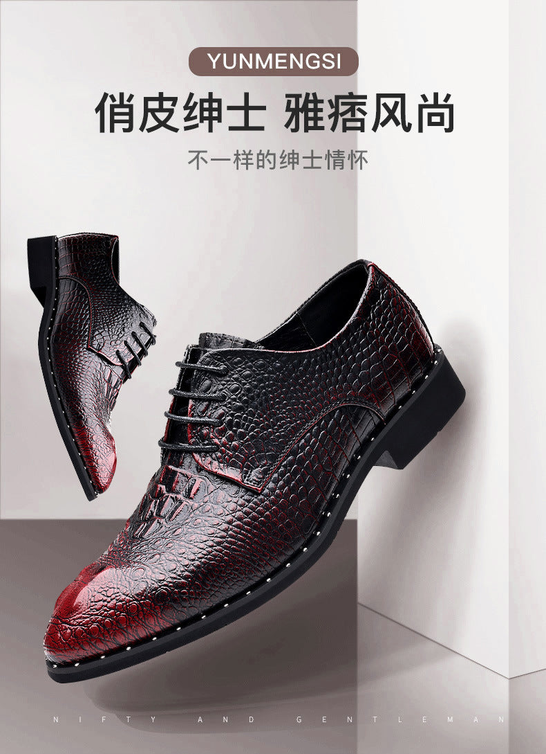 New Four Seasons Men's Leather Shoes Business Dress Leather Shoes Lace-up Casual All-match Wear-resistant Leather Shoes Wedding Shoes Men's Shoes