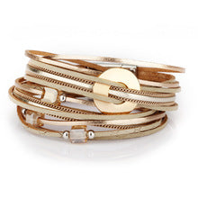 Cross-Border E-Commerce European and American Titanium Steel Lettering Old Pattern Cowhide Rope Bracelet Stainless Steel Magnetic Buckle Male and Female Couple Bracelet