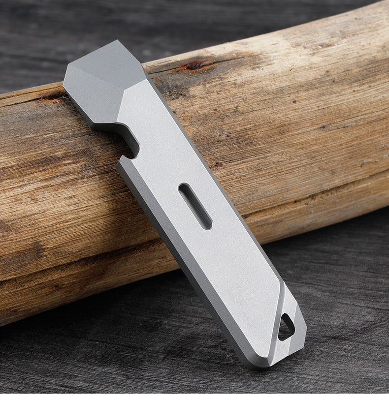 EDC Titanium Alloy Crowbar Portable Bottle Opener Safety Belt Cutter Outdoor Camping Gear Multifunction Tools