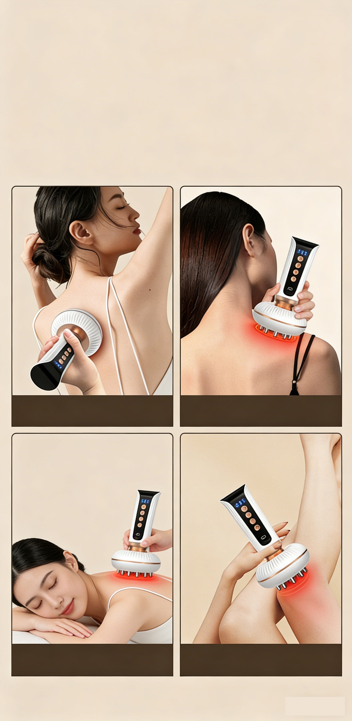 Home Smart Massage Brush Massager Microcurrent Heating Massager Beauty Device