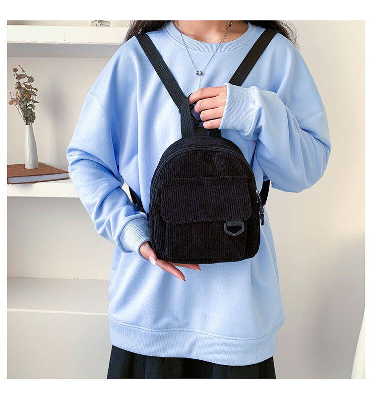 Wholesale/Mini Backpack ins Super Hot Cute OL Commuter Small Cosmetic Bag Striped Textured Student All-match Schoolbag