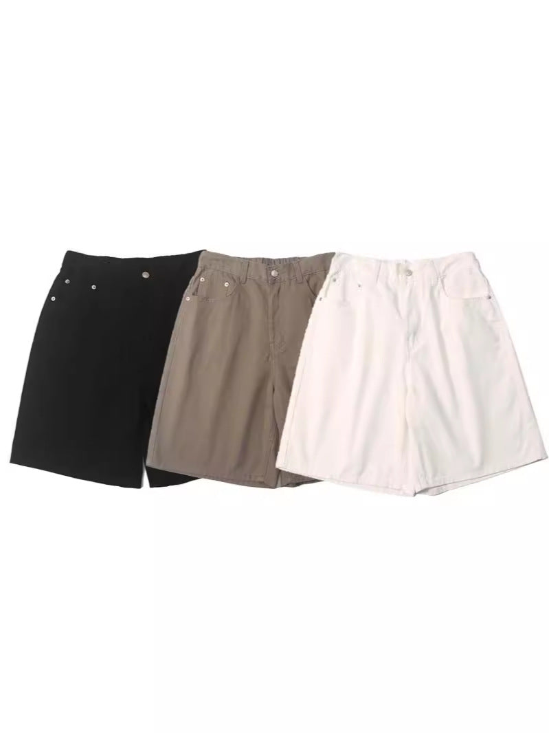 LKTM Men's# American Retro vintage Straight Pants Men's Niche Couples Joker Simple Casual Shorts