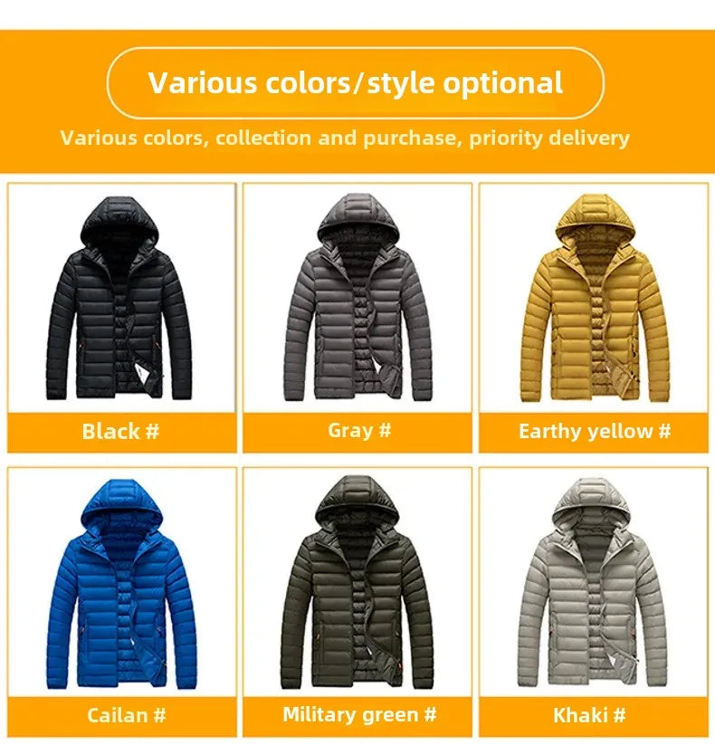 Cross-Border Exclusive Supply for Amazon: Men's 2026 Winter Jacket, Slim Fit, Lightweight Cotton Coat, Thin Multi-Color Quilted Cotton Clothing