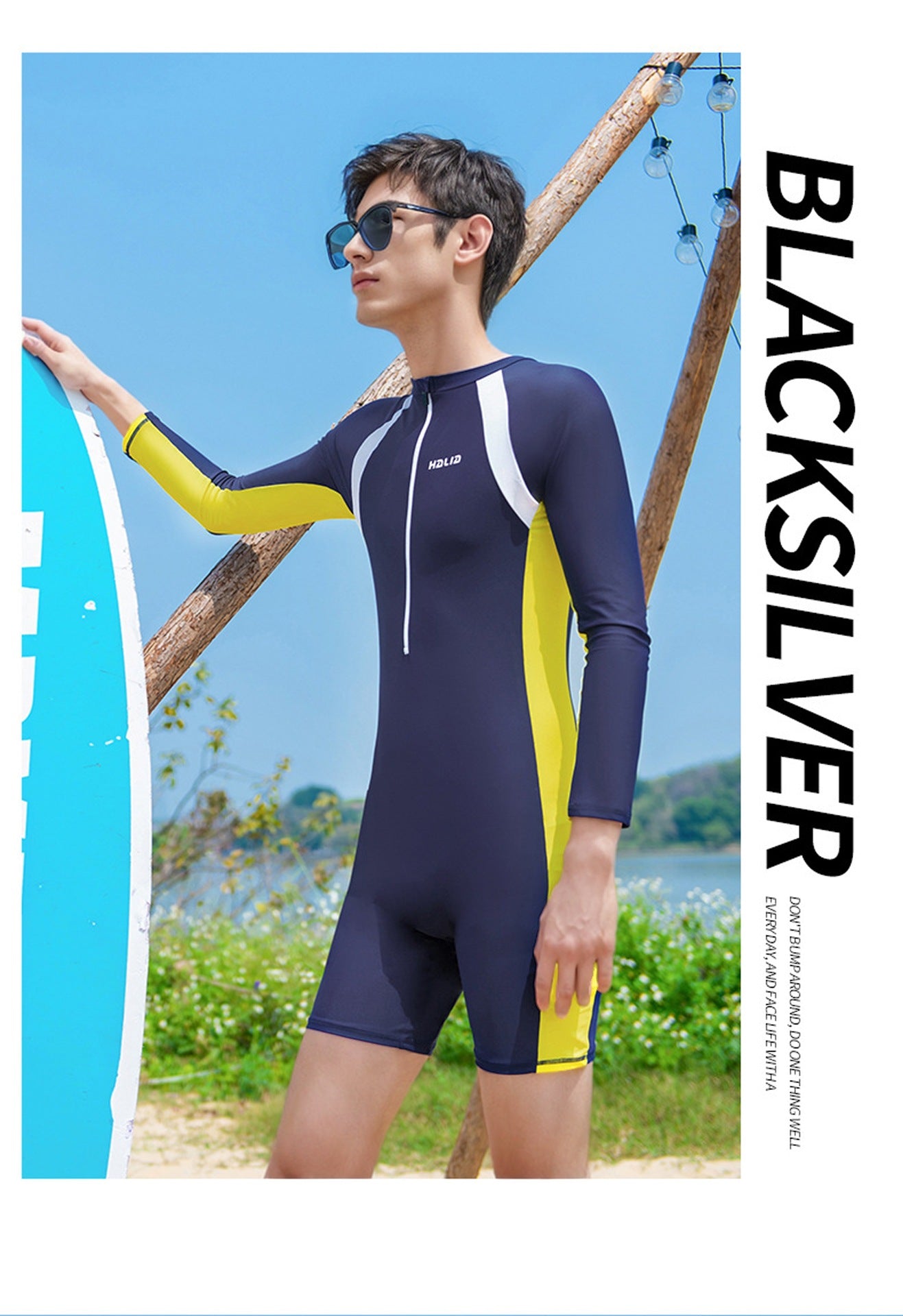 2026 New Men's Long-Sleeved Sun-Protective Quick-Drying One-Piece Swimsuit Men's Quick-Drying Surfing Diving Cross-Border Custom Wholesale