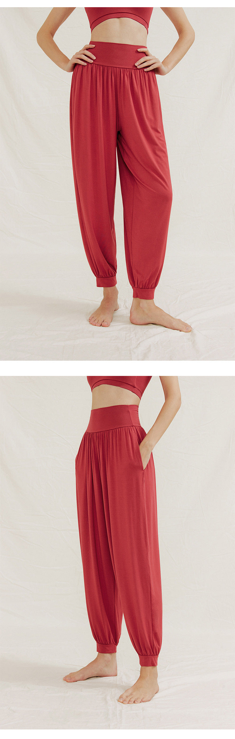 2025 Spring New Yoga Trousers Women's Loose Leg Bloomers Breathable Pilates Dance Fitness Sports Pants