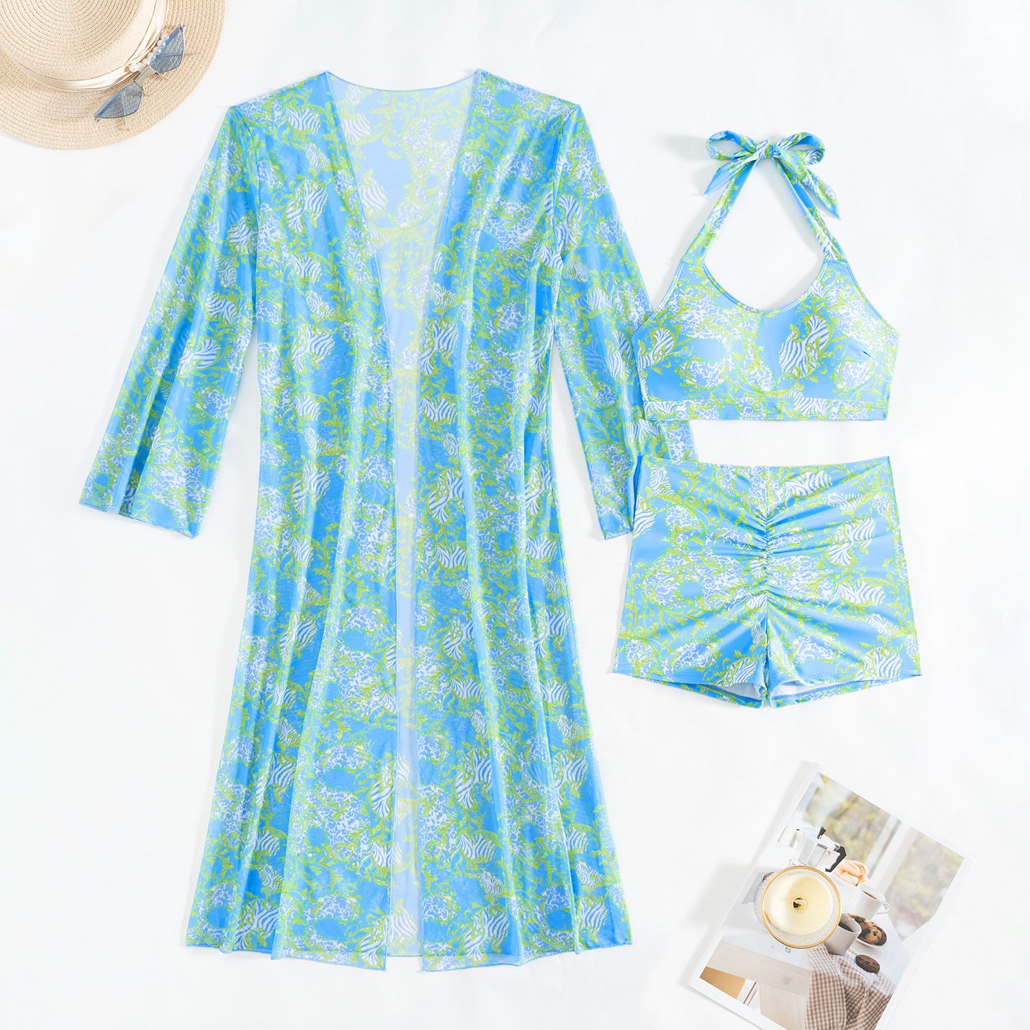 Mingyi New High-end European and American Fashion Sexy Women's Three-piece Bikini BIKINI Multicolor Printed Women's Swimsuit