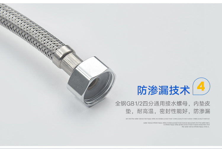 New 60cm/80cm/100cm Stainless Steel Faucet Hoses Cold Hot Mixer Faucet Water Inlet Pipe Kitchen Faucet Bathroom Tap Hose Tube