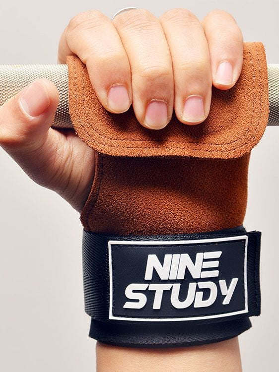 Hard Pull Booster with Cowhide Palm Men's Pull-Up Wrist Bracer Horizontal Bar Pull Back Grip with Hand Gloves Men's Fitness Gloves