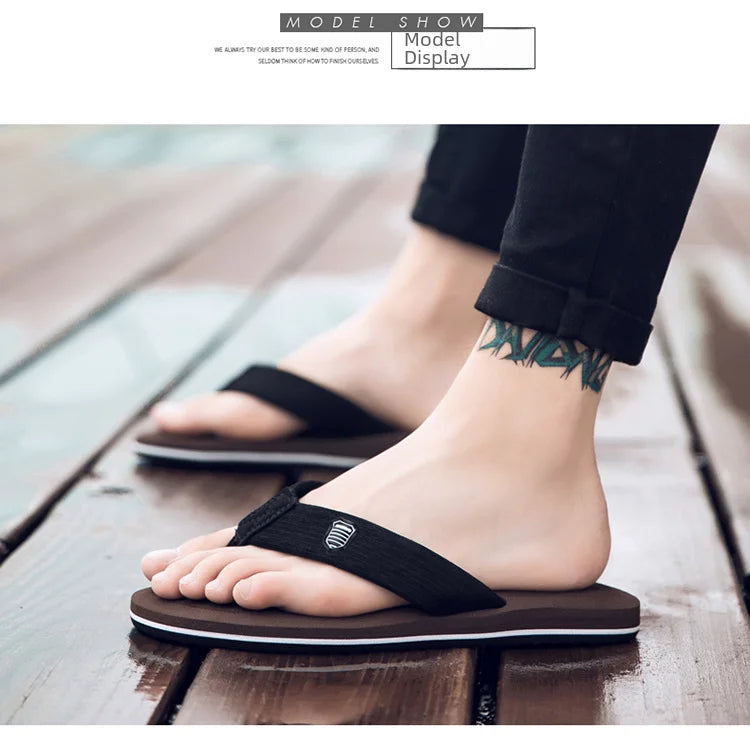 Factory wholesale summer men's beach shoes flip-flops leisure trend sandals wholesale pinch feet non-slip foreign trade explosions