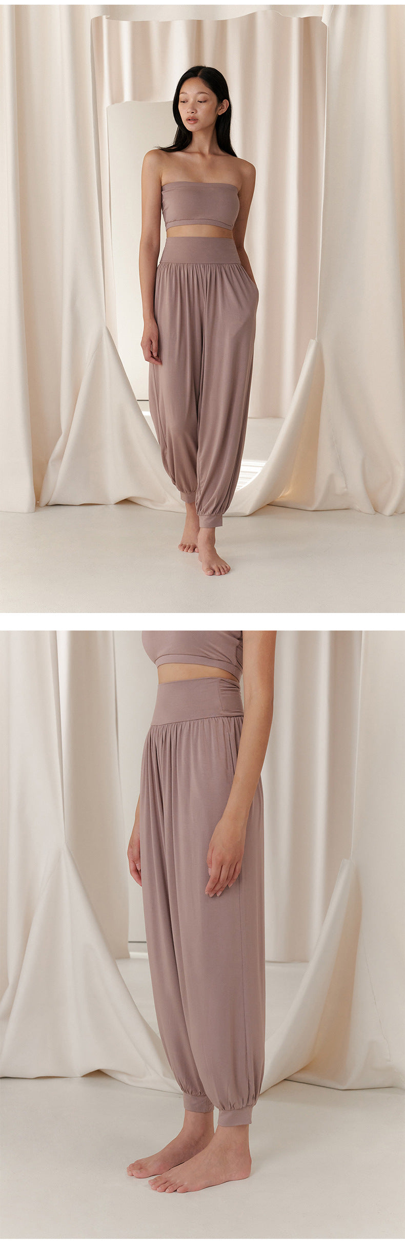2025 Spring New Yoga Trousers Women's Loose Leg Bloomers Breathable Pilates Dance Fitness Sports Pants