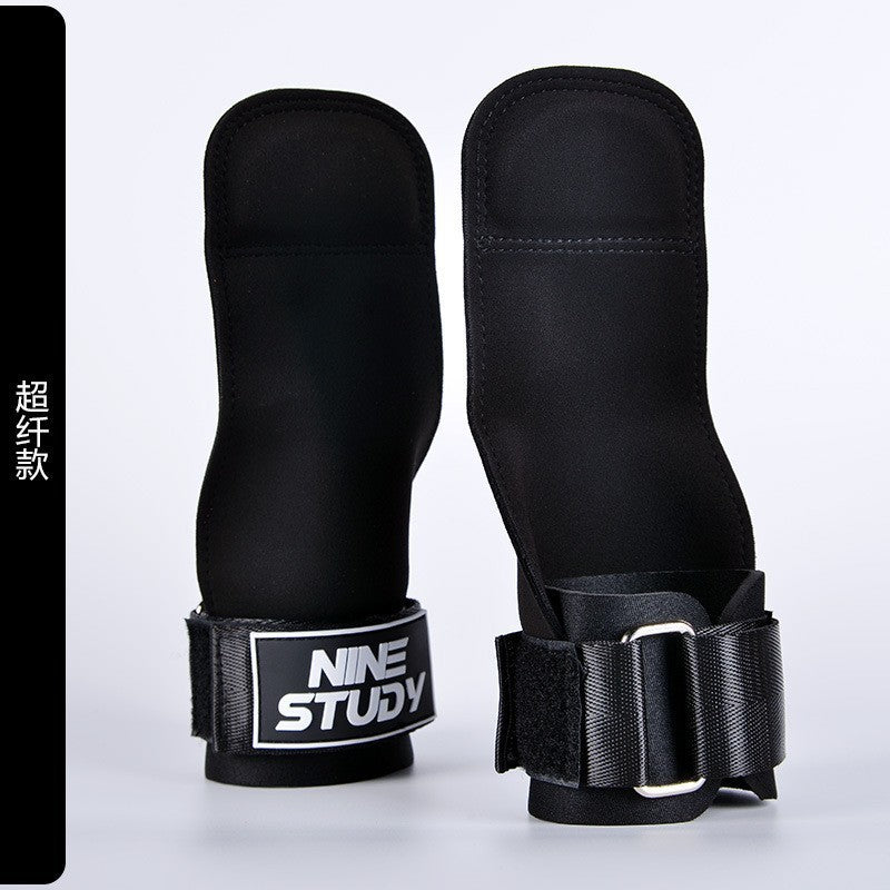 Hard Pull Booster with Cowhide Palm Men's Pull-Up Wrist Bracer Horizontal Bar Pull Back Grip with Hand Gloves Men's Fitness Gloves