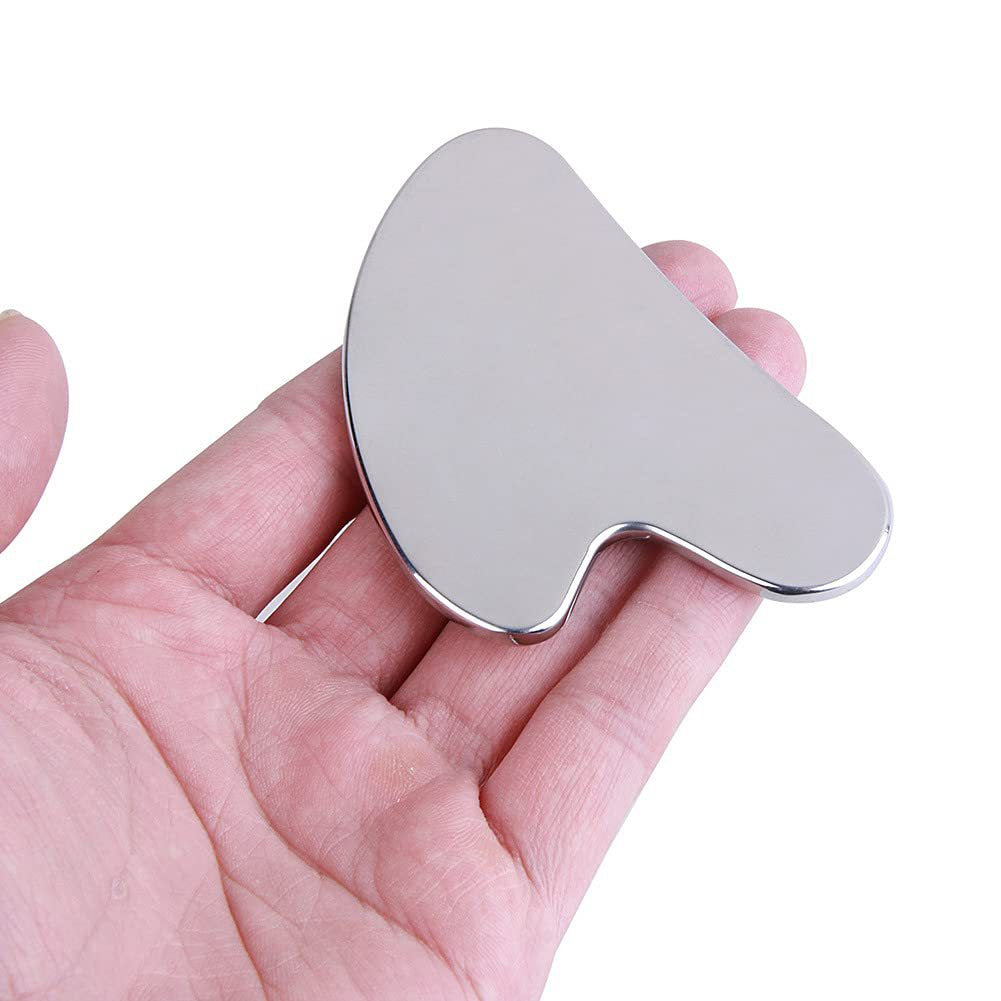 Factory direct stainless steel large heart-shaped scraping plate hand face scraping metal massage beauty tools wholesale