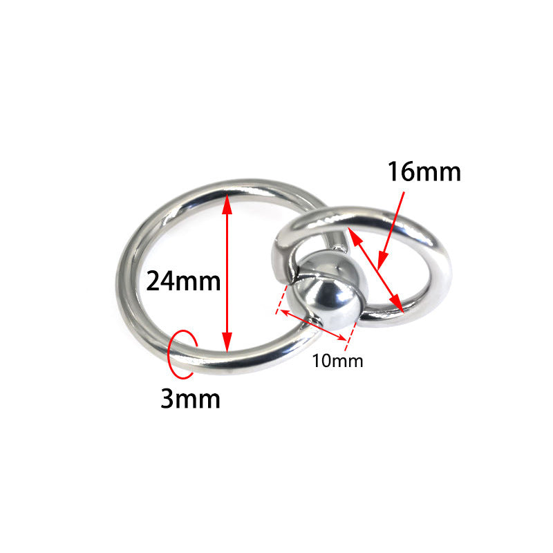 24/28mm Piercing Jewelry Shady Ring Collar Double Ring Pure Titanium Steel Male Piercing Large Inner Diameter Piercing Jewelry PA Ring