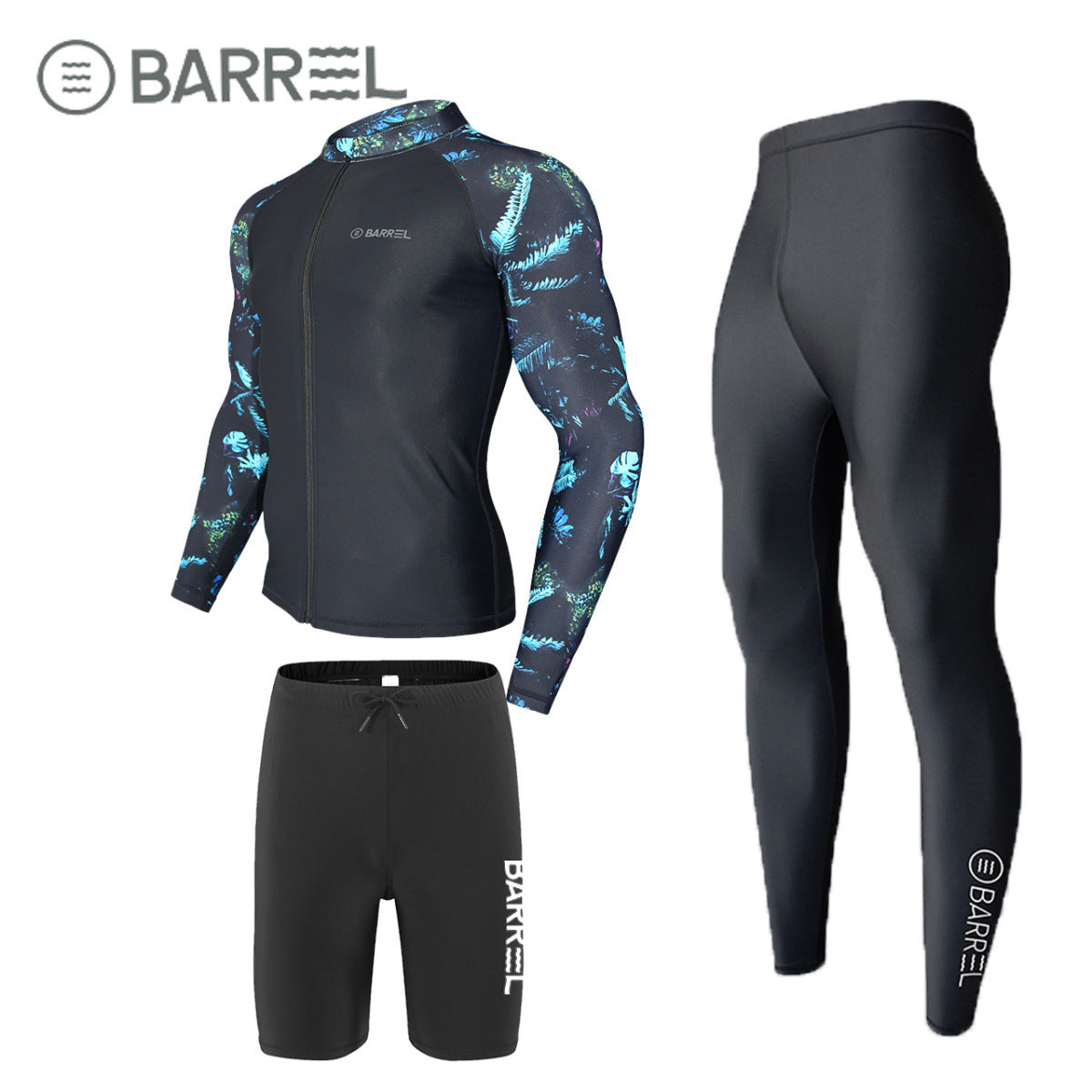 Sun Protection Swimsuit Men's Surfing Suit Split Quick-Drying Tight Jellyfish Suit Snorkeling Suit Wetsuit Full Body Long-Sleeved Trousers