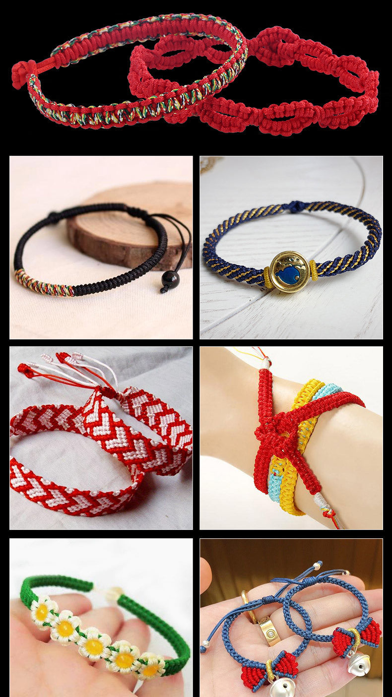 Bracelet Rope Treader Handmade DIY Red Rope Hand Rope Holder Wooden Frame Jade Line Necklace Rope Hair Hand Rope Tool