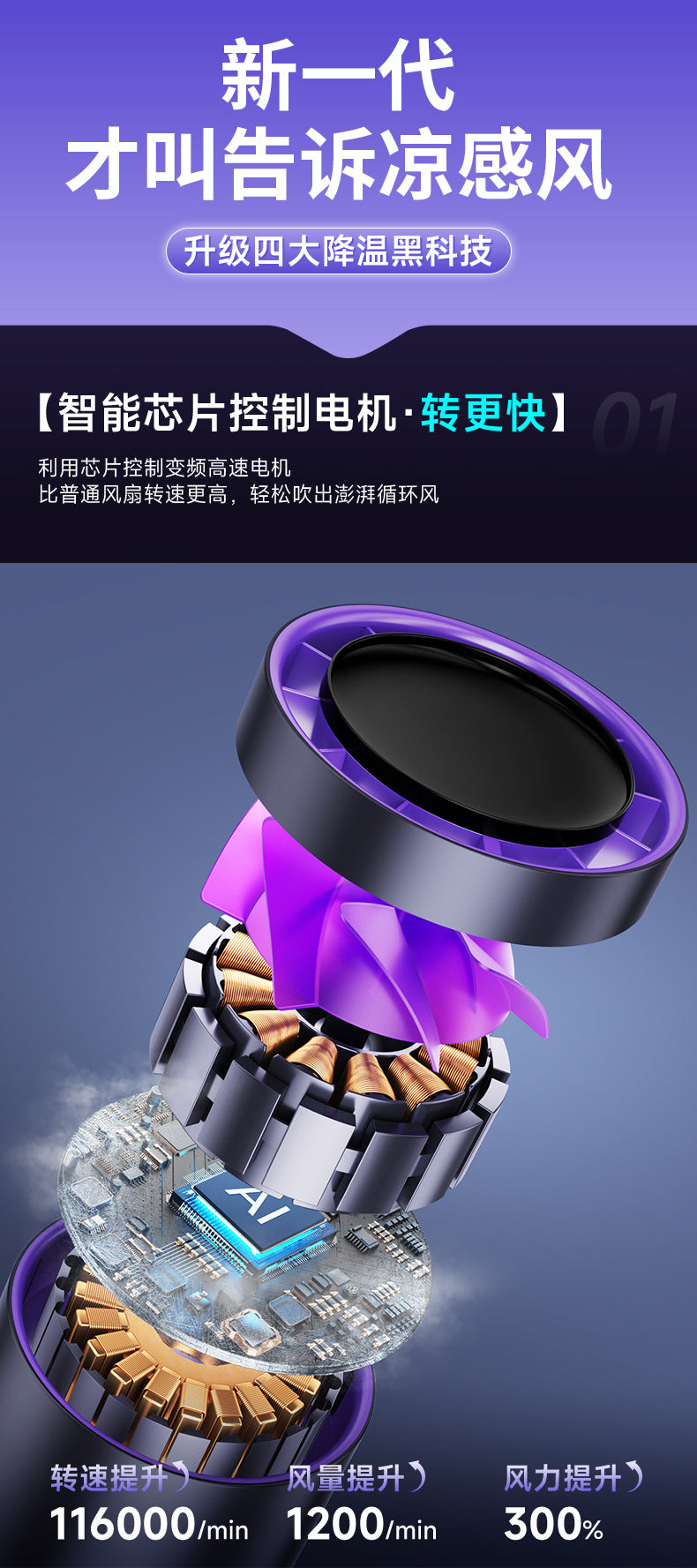 New air circulation fan large wind mute fan non-perforated wall hanging kitchen dormitory desk face exposure fan