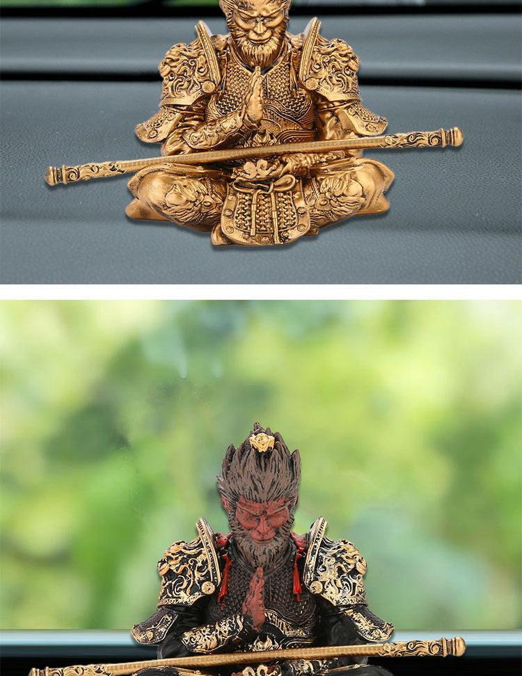 Black God Monkey King Monkey King Car Victory Car Ornaments Accessories Central Console Decoration Men's Car Handwork