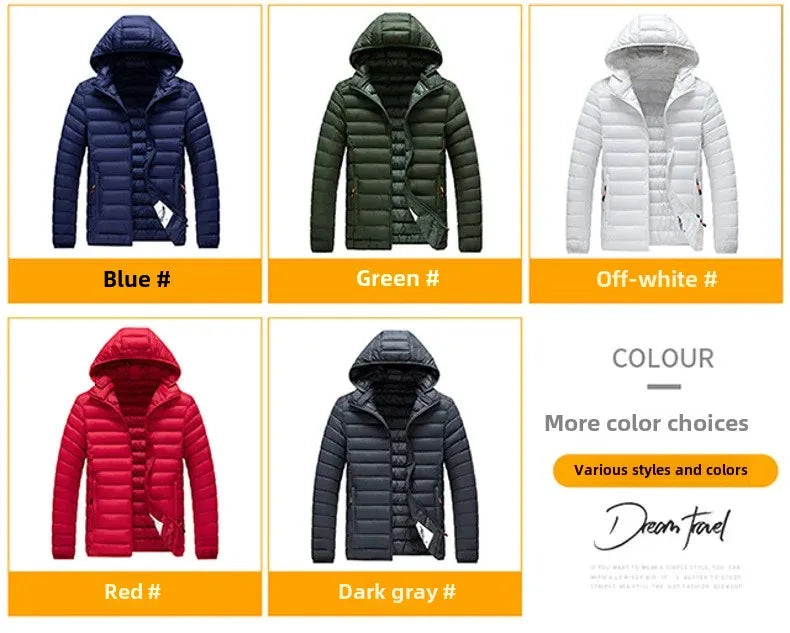 Cross-Border Exclusive Supply for Amazon: Men's 2026 Winter Jacket, Slim Fit, Lightweight Cotton Coat, Thin Multi-Color Quilted Cotton Clothing