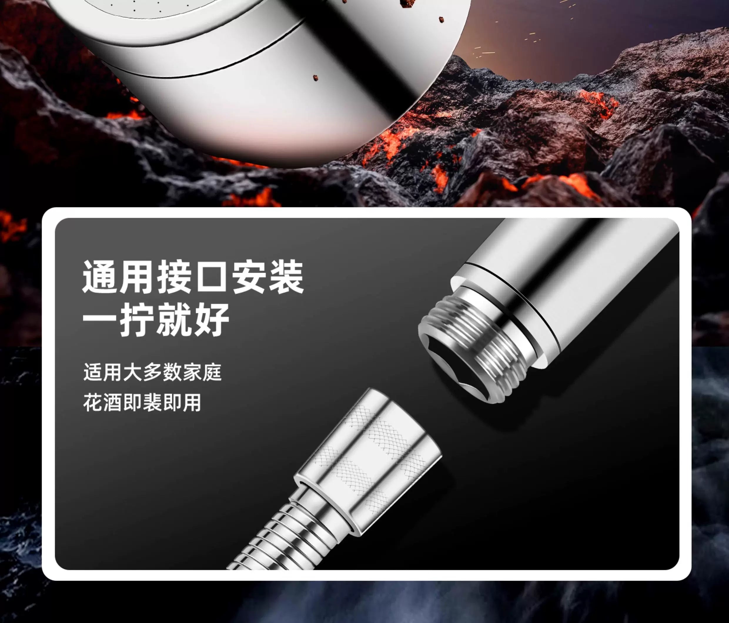 Upgraded 304 Stainless Steel High Pressure Shower Head 3 Modes Large Flow Sprayer Anti-Fall Shower Faucet Bathroom Accessories