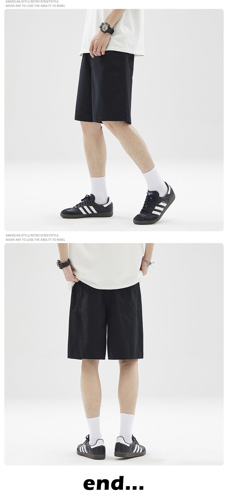LKTM Men's# American Retro vintage Straight Pants Men's Niche Couples Joker Simple Casual Shorts