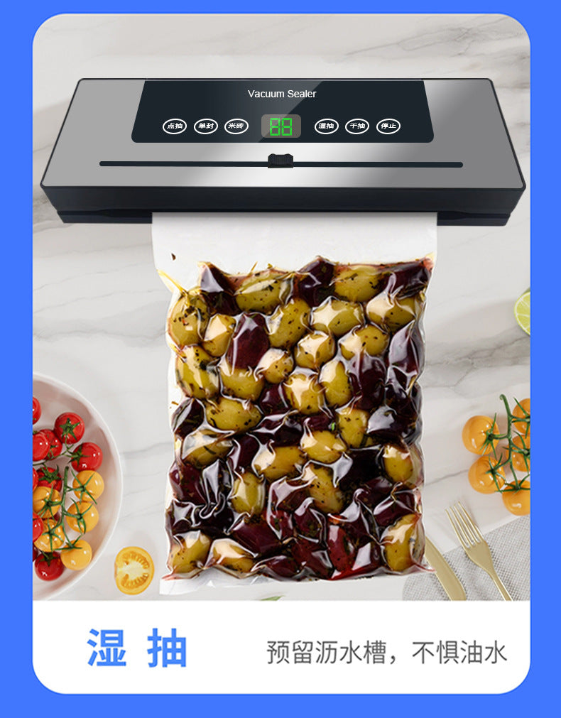Vacuum Sealing Machine Packaging Fresh-keeping Machine Small Household Vacuum Food Air Sealing Machine] Fully Automatic Plastic