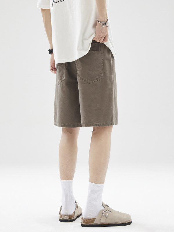 LKTM Men's# American Retro vintage Straight Pants Men's Niche Couples Joker Simple Casual Shorts