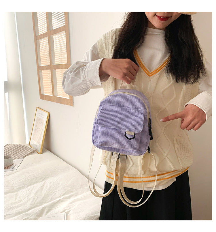 Wholesale/Mini Backpack ins Super Hot Cute OL Commuter Small Cosmetic Bag Striped Textured Student All-match Schoolbag
