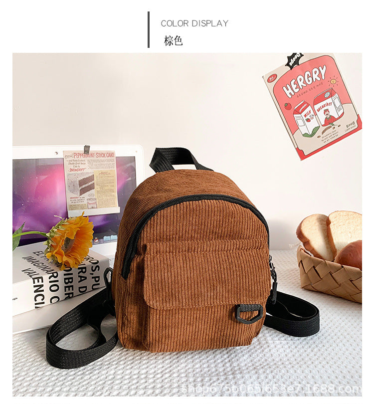 Wholesale/Mini Backpack ins Super Hot Cute OL Commuter Small Cosmetic Bag Striped Textured Student All-match Schoolbag