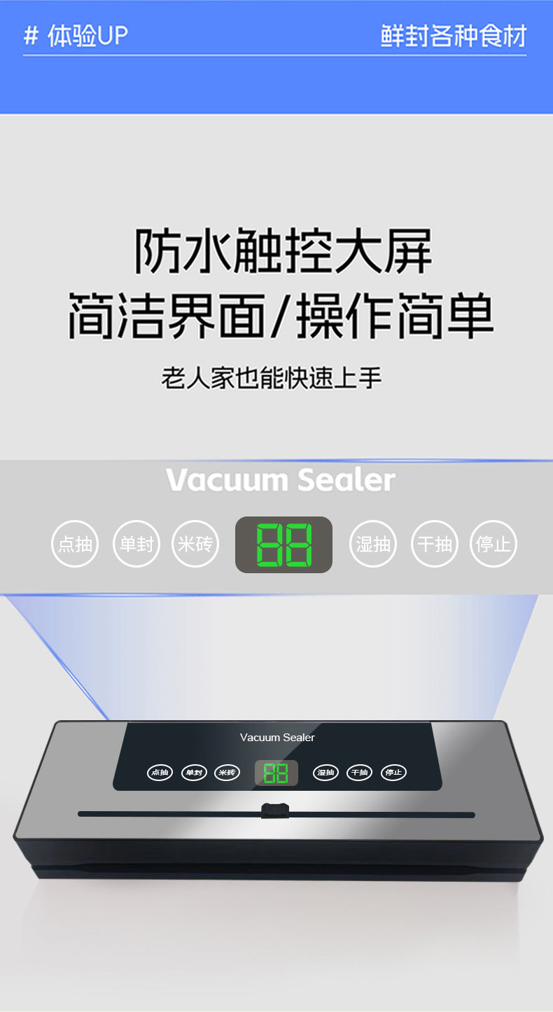 Vacuum Sealing Machine Packaging Fresh-keeping Machine Small Household Vacuum Food Air Sealing Machine] Fully Automatic Plastic