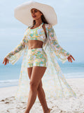 Mingyi New High-end European and American Fashion Sexy Women's Three-piece Bikini BIKINI Multicolor Printed Women's Swimsuit